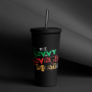 Savage tumbler with a straw